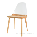 PP-back con silla de comedor de marco sólido de madera